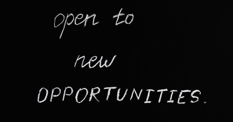 Business Opportunities - Open To New Opportunities Lettering Text on Black Background